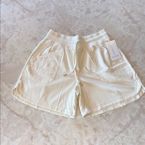 Athleta Cream Athletic Shorts with Drawstring